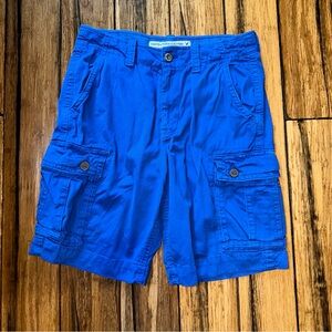 American Eagle Cargo Shorts Mens Size 32 Royal Blue Classic Fit Inseam 10.5”